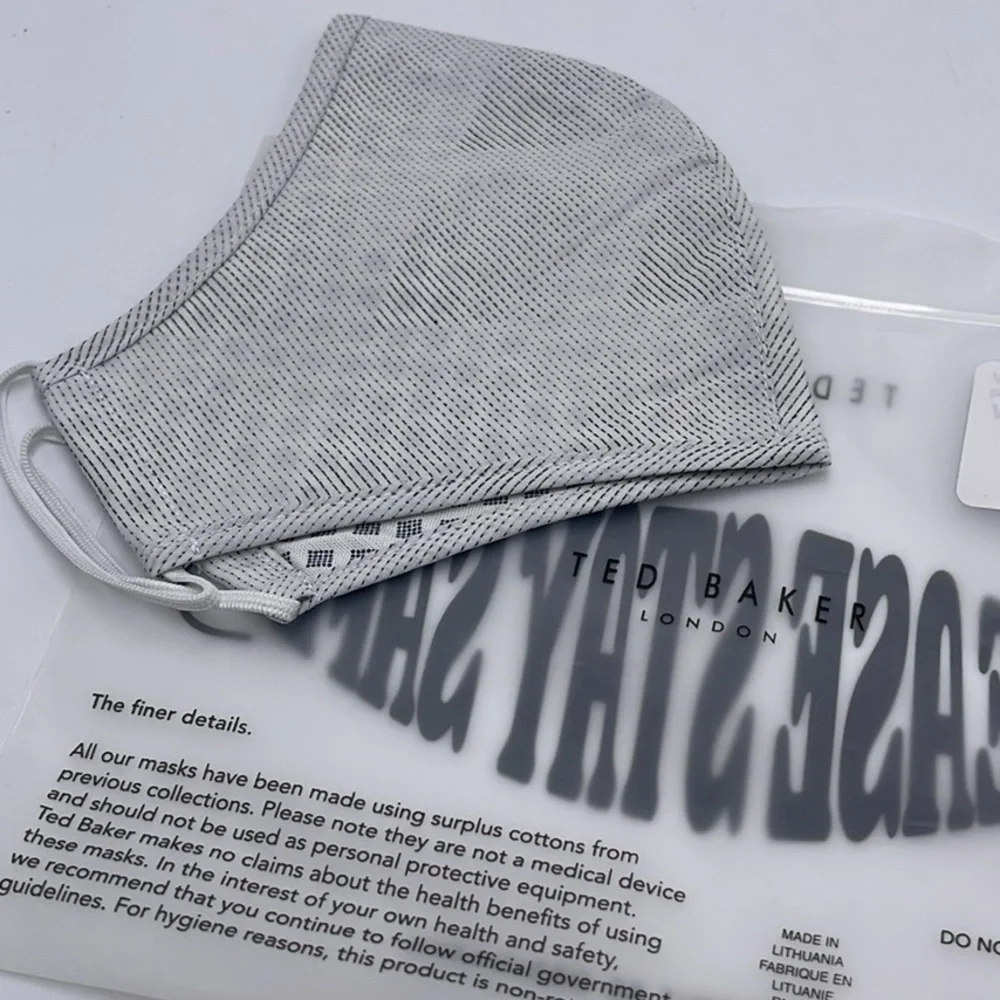 Ted Baker Gray Face Mask TED BAKER LONDON Reversible Reusable FACE MASK NWT